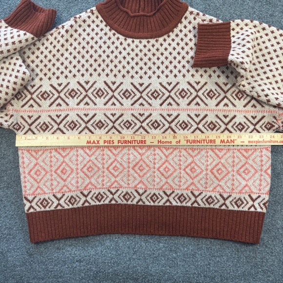 American Eagle Cropped Fair Isle Knit Sweater XL | Nordic Cozy Winter - Picture 10 of 13